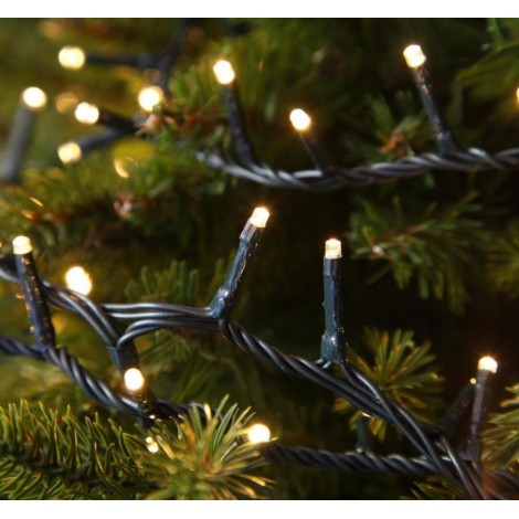 Instalatie de brad, 100 led-uri , 8 jocuri lumini, alb cald