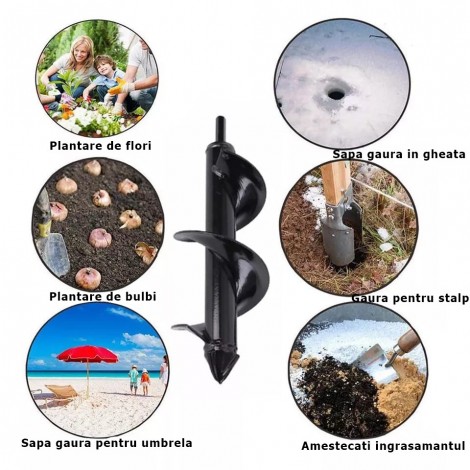 Burghiu pentru bormasina pt gradina 45cm, rasaduri