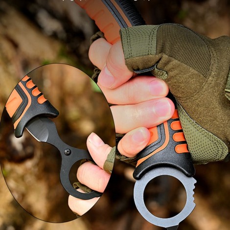 Set Toporas Camping Secure + Cuțit Aruncat Ninja – Multi-Functional, 31.5cm, Oțel Inoxidabil, Mâner Cauciucat