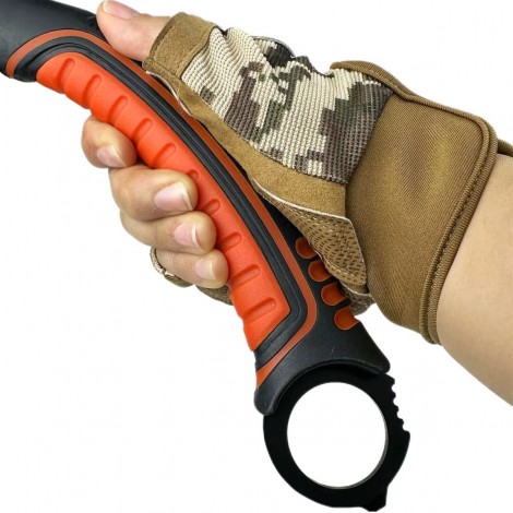 Set Toporas Camping Secure + Cuțit Aruncat Ninja – Multi-Functional, 31.5cm, Oțel Inoxidabil, Mâner Cauciucat