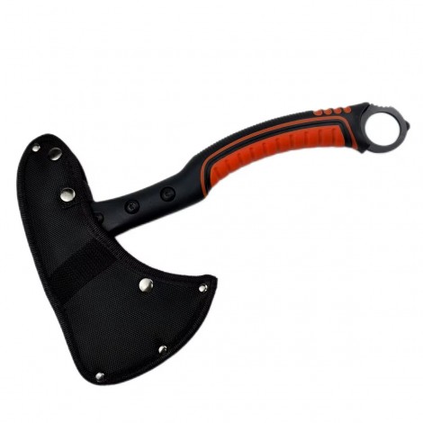 Set Toporas Camping Secure + Cuțit Aruncat Ninja – Multi-Functional, 31.5cm, Oțel Inoxidabil, Mâner Cauciucat