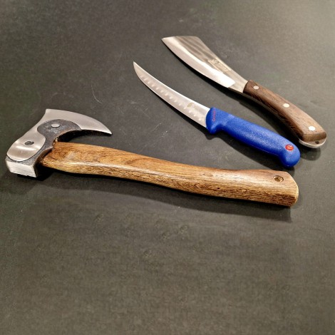 Set bucatarie 3 piese: Toporisca Yin-Yang, Cutit tip maceta si Cutit filetat