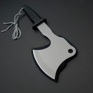 Toporisca tactica 31cm, camping si drumetii, lama otel inoxidabil, maner negru, husa