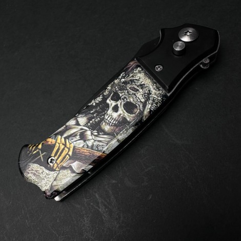 Cutit briceag camping și drumetie 22cm, lama otel inox, maner lemn Reaper, CB018 cadou barbati FR20