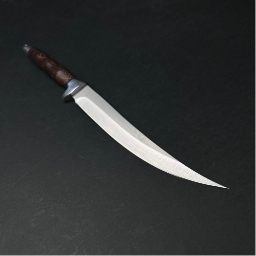 Cutit camping și drumetie 32cm, lama otel inox, maner lemn maro, CB007 cadou barbati FR20