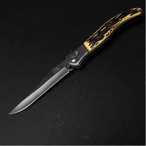 Cutit briceag camping și drumetie 26cm, lama otel inox, maner corn cerb, CB010 cadou barbati FR19