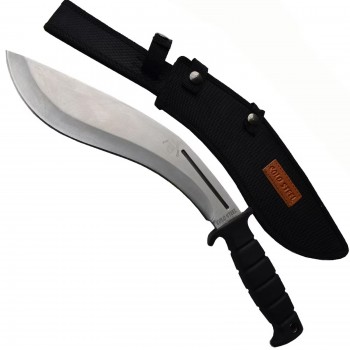 Maceta camping ColdSteel Kukri 40cm MAC-CS40A, lama otel inoxidabil, maner abs, cu husa textila, argintiu, sabie FRS10