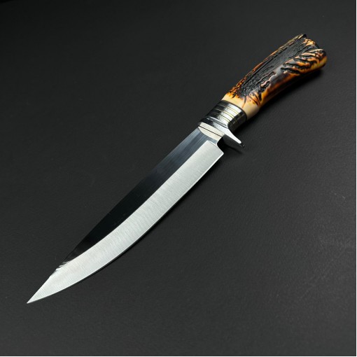 Cuțit camping tip dagger KG-DG17C 32cm, lama otel inox, maner lemn cerb, teacă inclusa FR18