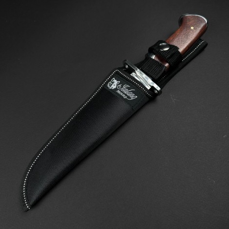 Cuțit camping tip dagger SA86 31 cm, lama otel inox, maner lemn, teacă inclusa FR18