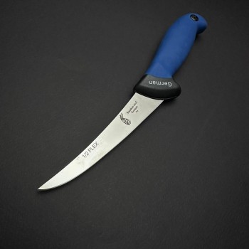 Cutit macelarie dezosat 26cm, lama otel inox 1/2FLEX, maner silicon albastru CMDS26A-OI