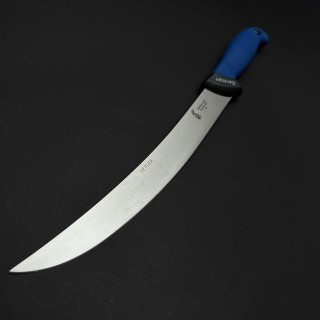 Cutit macelarie dezosat 38cm, lama otel inox 1/2FLEX, maner silicon albastru CMDS38A-OI