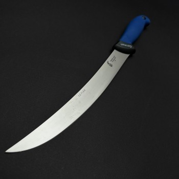 Cutit macelarie dezosat 38cm, lama otel inox 1/2FLEX, maner silicon albastru CMDS38A-OI