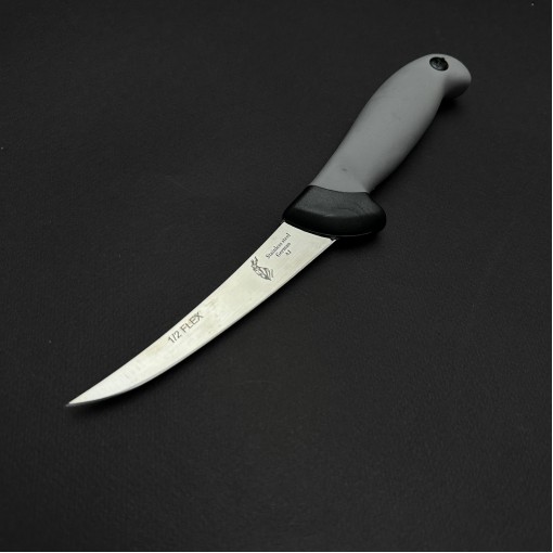 Cutit macelarie dezosat 26cm, lama otel inox 1/2FLEX, maner silicon gri CMDS26G-OI