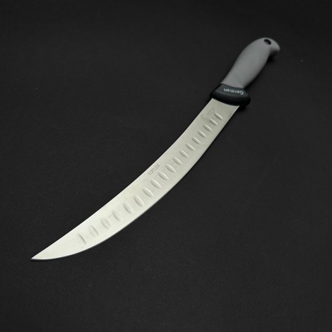 Cutit macelarie dezosat 38cm, lama cu caneluri otel inox 1/2FLEX, maner silicon gri CMDS38GC-OI