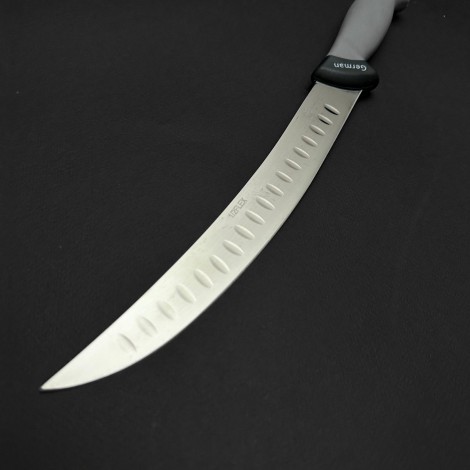 Cutit macelarie dezosat 38cm, lama cu caneluri otel inox 1/2FLEX, maner silicon gri CMDS38GC-OI