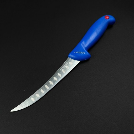 Cutit macelarie dezosat 29cm, lama cu caneluri otel inox, albastru CMD29AC-OI