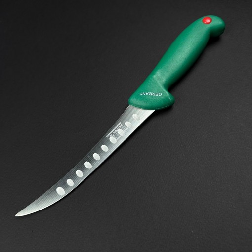 Cutit macelarie dezosat 29cm, lama cu caneluri otel inox, verde CMD29VC-OI FeroCut a005