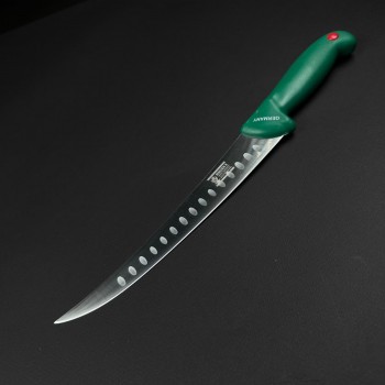 Cutit macelarie dezosat 36cm, lama cu caneluri otel inox, verde CMD36VC-OI