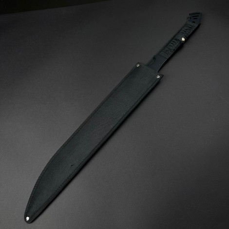 Sabie camping 70cm SB-C70P, lama otel inoxidabil, maner paracord, cu husa textila, black FR17 + Cadou kunai 22cm FRS10