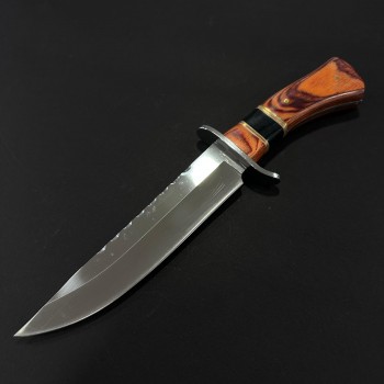 Cuțit camping tip dagger 32 cm, lama otel inox, maner lemn, teacă inclusa, CUT-FIX32PM