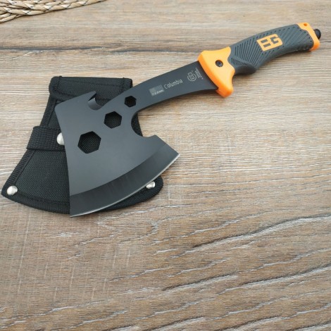 Toporișcă multifunctionala camping Gerber GER-TPR30 30cm, lama otel inox, maner portocaliu texturat, teacă inclusa