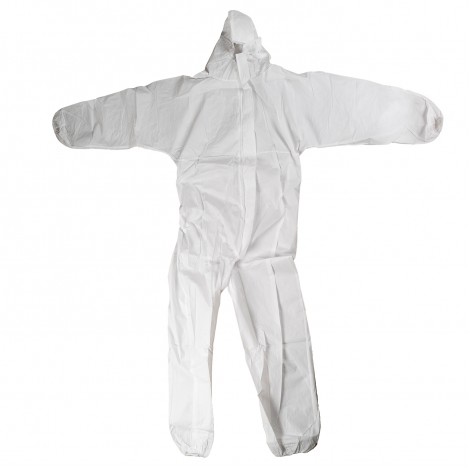 Combinezon protectie impermeabil, cu fermoar, reutilizabil, alb XL