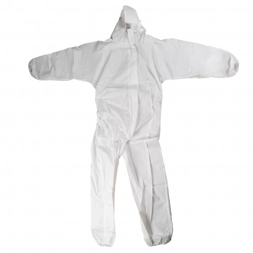 Combinezon protectie impermeabil, cu fermoar, reutilizabil, alb XL