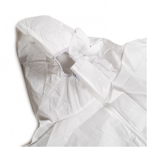 Combinezon protectie impermeabil, cu fermoar, reutilizabil, alb XL