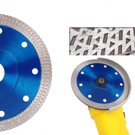 Disc diamantat pentru ceramica, 115 mm, taiere uscata/umeda, albastru