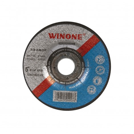 Disc polizat pentru metal Winone, diametru 125 mm, grosime 6 mm Disc polizat pentru metal Winone, diametru 125 mm, grosime 6 mm
