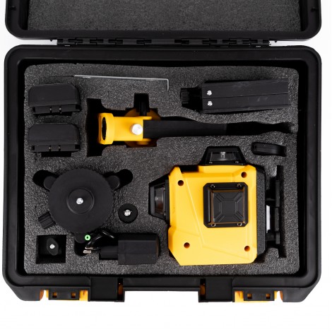 Nivela laser verde 3D StahlMayer, 2 acumulatori 5V 6Ah, 3 fascicule, trepied