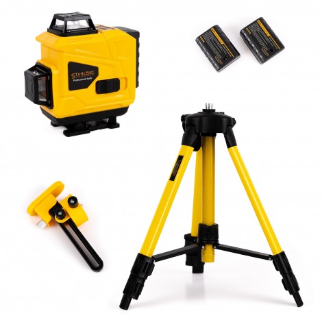 Nivela laser verde 3D StahlMayer, 2 acumulatori 5V 6Ah, 3 fascicule, trepied
