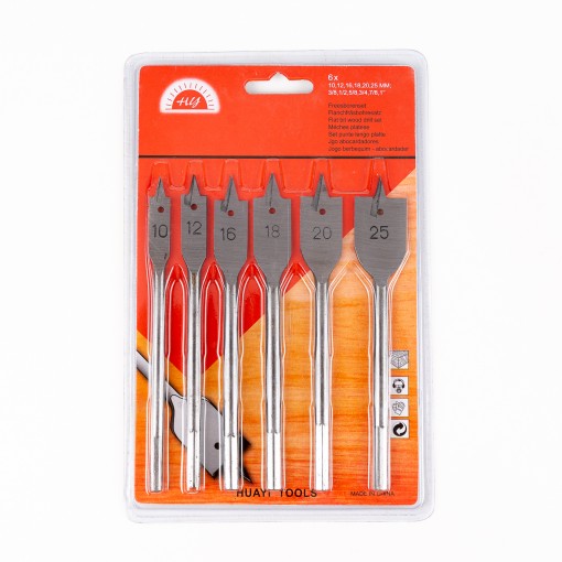 Set burghie plate pentru lemn, 6 piese, 10/12/16/18/20/25mm