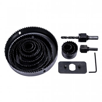 Set carote lemn, 16 piese, freze 19-127mm, 2x adaptori si 1x cheie hexagonala Set carote lemn, 16 piese, freze 19-127mm, 2x adaptori si 1x cheie hexagonala