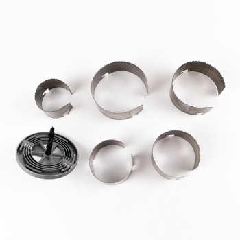 Set carote lemn, 6 piese, freze 60-95 mm, maner cu burghiu pilot Set carote lemn, 6 piese, freze 60-95 mm, maner cu burghiu pilot