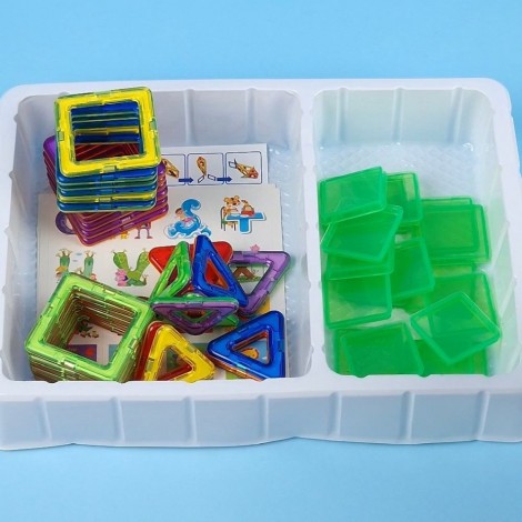 Set inteligent de constructie magnetic, 44 piese multicolore, posibilitati nelimitate