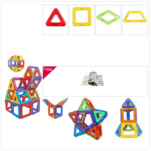 Set inteligent de constructie magnetic, 44 piese multicolore, posibilitati nelimitate