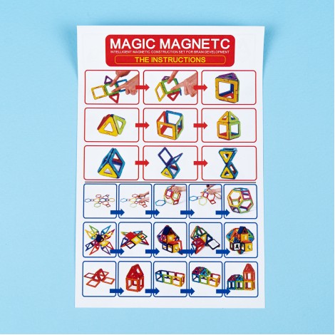 Set inteligent de constructie magnetic, 44 piese multicolore, posibilitati nelimitate