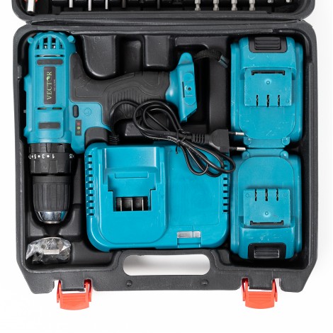 Trusa Bormasina cu percutie Vector, 2 acumulatori 36V 6Ah, 28 accesorii