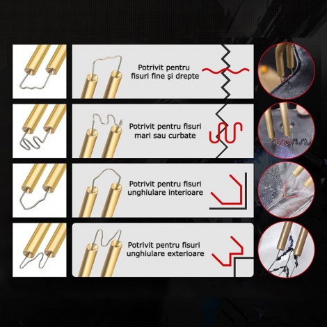 Trusa pistol lipit plastic la cald multifunctional, 400 capse, cleste si cutter, galben
