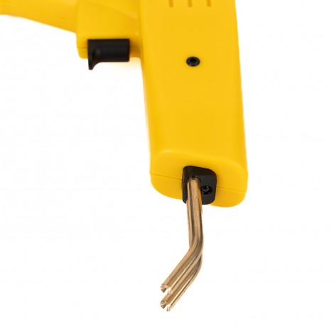 Trusa pistol lipit plastic la cald multifunctional, 400 capse, cleste si cutter, galben