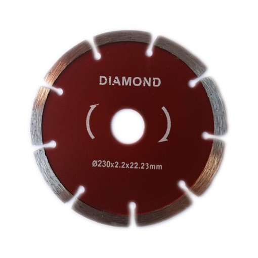 Disc diamantat pentru taiere uscata, segmentat, 230mm, rosu