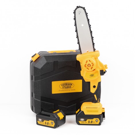 Drujba mini Vermark Starke, 24V 5Ah, lama 8cm, motor fara perii, rezervor ulei lant