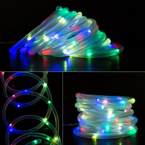 Instalatie tip furtun luminos cu led, 10m multicolor